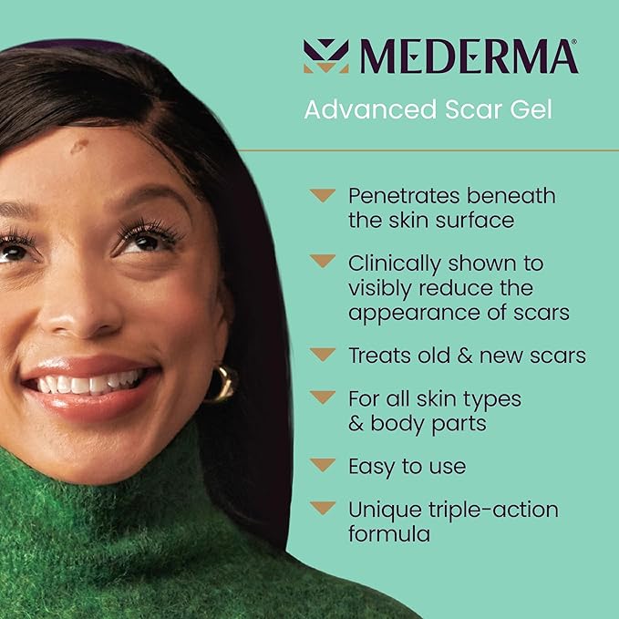 Mederma Stretch Marks Therapy, Helps Prevent and Treat Stretch Marks & Advanced Scar Gel, Treats Old and New Scars, Reduces the Appearance of Scars from Acne, Stitches, Burns and More, 0.70oz (20g)