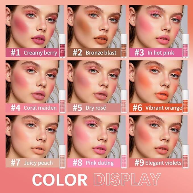 Liquid Blush for Cheeks Makeup Face Blush, Weightless Cream Formula, Smudge Proof Long-Wearing Pigmented Blush, Natural Look Makeup Face Blushes, Shimmer Finish, Dainty - 08# Pink dating