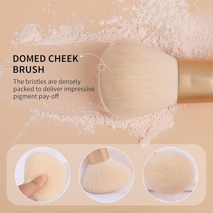 DUcare Powder Brush - Fluffy Large Makeup Brush With Soft Synthetic Bristles For Quick Makeup Setting and Blush for Flawless Application