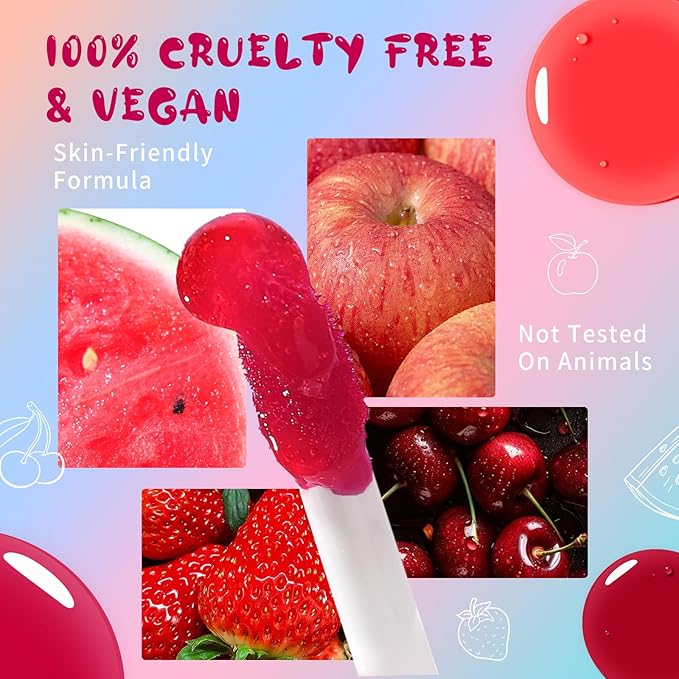 Lip Tint Stain, Long Lasting Korean Lip Stain Set, Non-sticky Waterproof Lightweight Lip and Cheek Tint, Moisturizing High Pigment Water Tint, Matte Finish Lip Tint