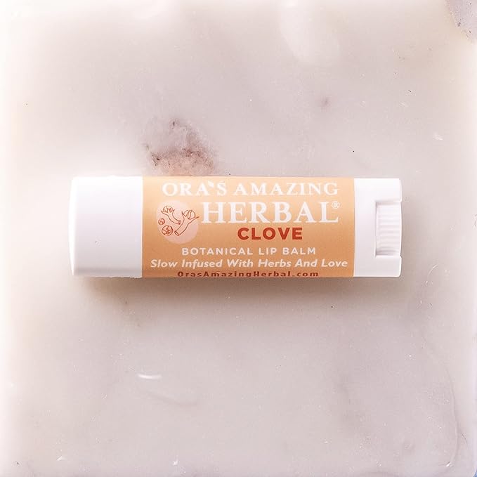 Natural Clove Lip Balm, Herbal Infused Plant Based Lip Balm With Clove Essential Oil, Calendula & More Organic Herbs, 2 pack, Ora's Amazing Herbal