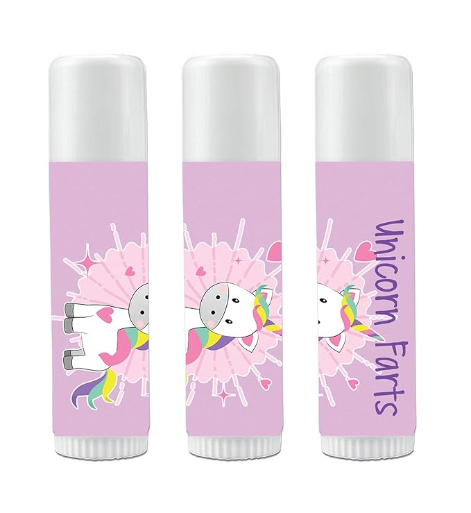 12 Unicorn Farts Lip Balm Favors - Unicorn Theme Lip Balms - Unicorn Party Favors - Girls Party Favors - Unicorn Farts Favors