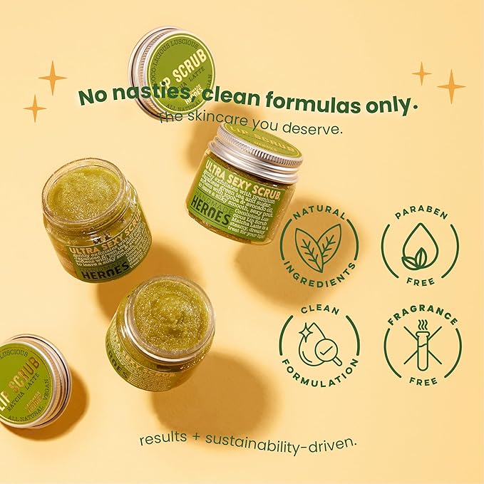 Handmade Heroes Matcha Latte Lip Scrub 1oz | 100% Natural Vegan Skin Care | Deep Conditioning Lip Scrub for Dry Lips with Jojoba Oil Avocado Oil | Natural Lightening Lip Exfoliator & Lip Plumper