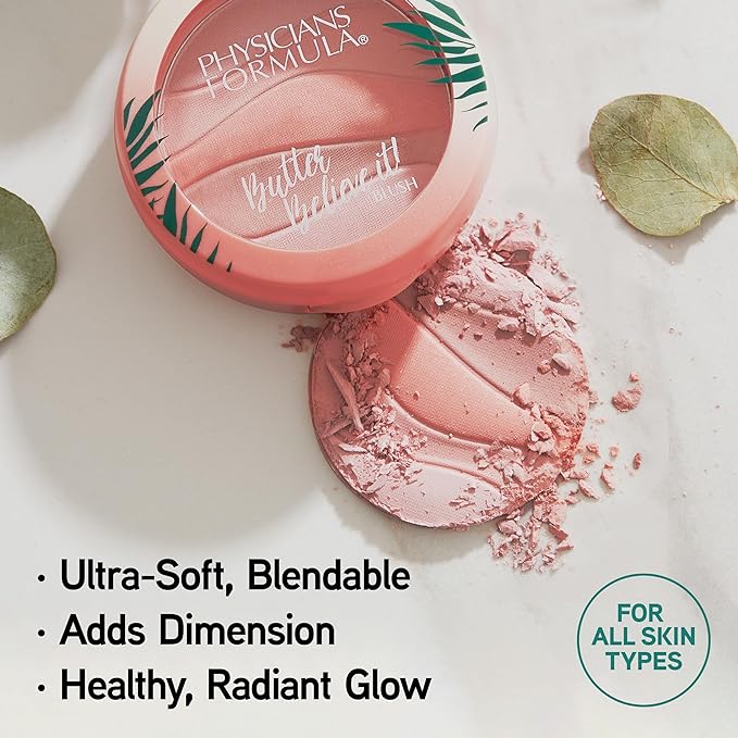 Physicians Formula Butter Believe It Blush Makeup Powder, Pink Sands | Murumuru Butter | For Sensitive Skin | Dermatologist Tested, Clinicially Tested