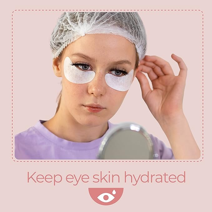 50 Pairs Under Eye Pads, Hydrogel Eye Patches for Eyelash Extension, Lash Gel Pad, Eyelash Extension Gel Patches, DIY False Eyelash Makeup Eye Gel Pad, Fit Most Eye Shape Stick Well