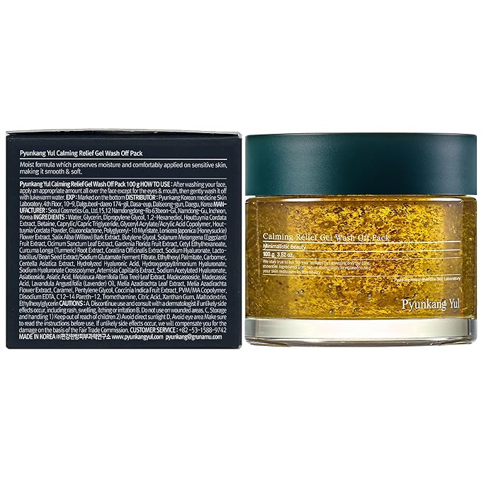 Pyunkang Yul PKY Calming Relief Gel Wash Off Pack 100g, Soothing & Refreshing Gel Mask for Sensitive Skin