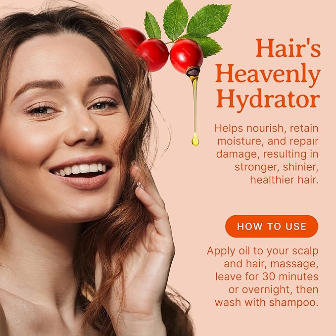 Bella Terra Oils - Organic Rosehip Seed Oil 2 oz - Cold-Pressed Elixir, Rich in Vitamin A, C, & E, Linoleic & Alpha-Linolenic Acid, Perfect Facial Emollient