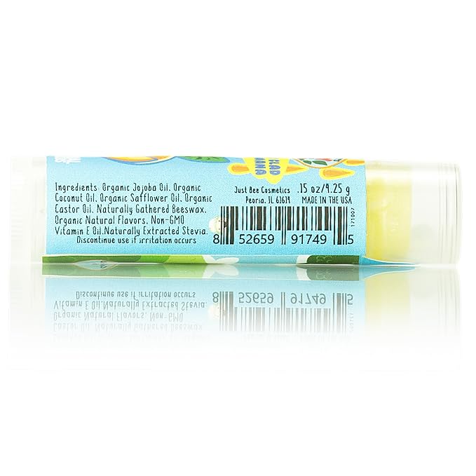 Lappy Lips Organic 100% Natural, Lip Balm Chap stick for Kids, Toddlers (6 flavors) - Organic Essential Oil - for Dry Chapped Lips to Restore and Heal and Make Kids Happy
