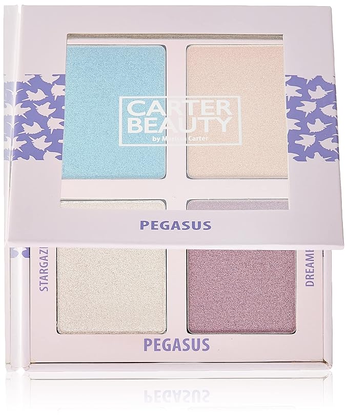 Carter Beauty Mini Highlighter Palette | Long Lasting Makeup | Shimmer & Matte Shades (Pegasus)