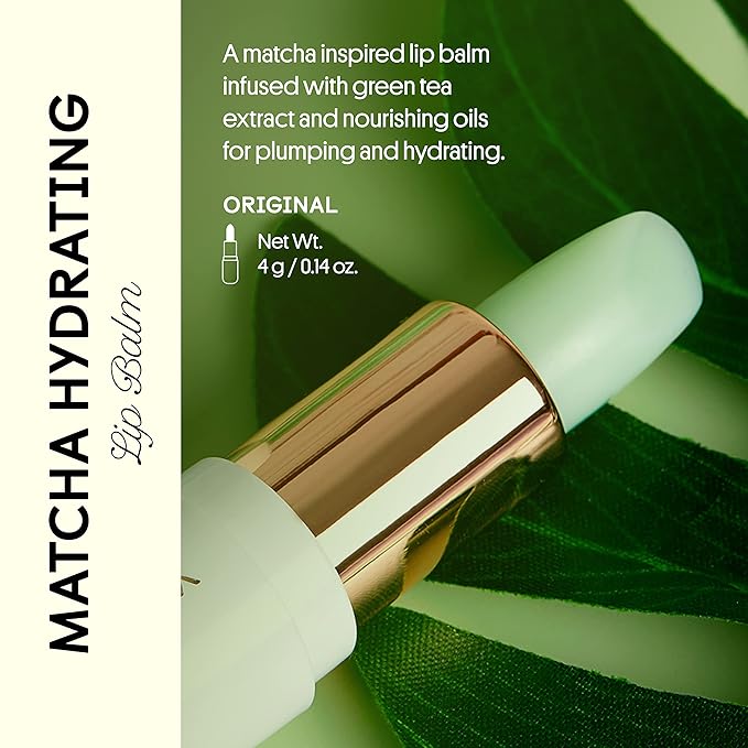 Winky Lux Matcha Lip Balm, Lip Balm with Coconut Oil, Vitamin E and Caffeine, Winky Lux Lip Balm and Lip Moisturizer, Clear Lip Balm
