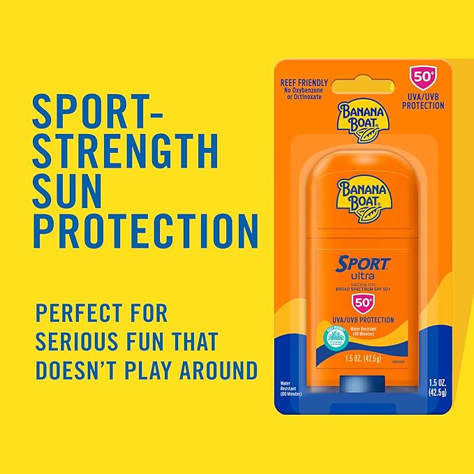 Banana Boat Sport Ultra SPF 50 Lip Sunscreen Twin Pack | SPF Lip Balm Pack & Sport Ultra, Reef Friendly, Broad Spectrum Sunscreen Stick, SPF 50, 1.5oz.