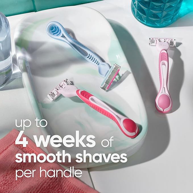Gillette Venus Simply3 Disposable Razors for Women, 8 Count, Designed for a Close and Comfortable Shave