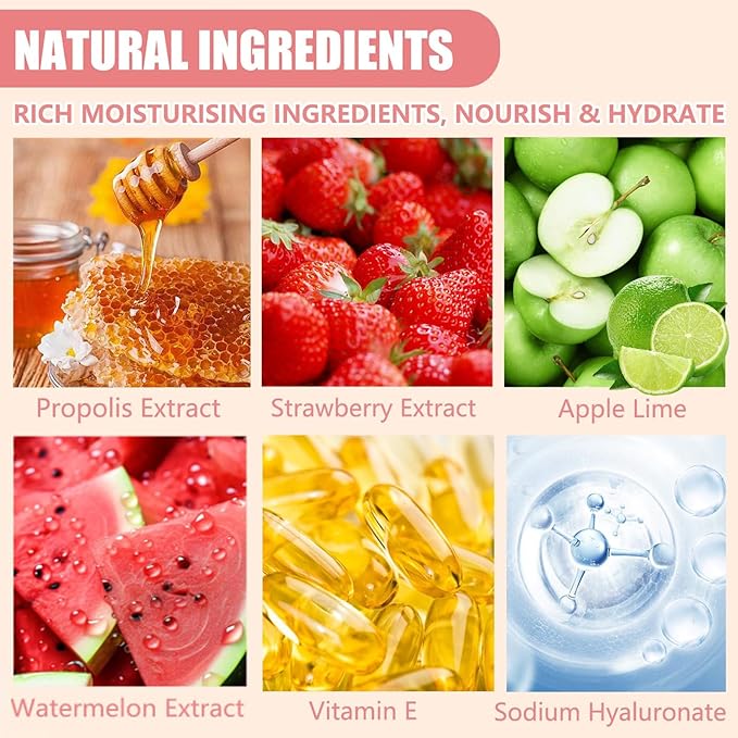 Bee Lip Balm Honey Pot, Honey & Strawberry & Watermelon&Lime Lip Mask Overnight Moisturizing Lip Sleep Mask with Stick Hydrating & Prevention Dry and Cracked Lip Scrubs Exfoliator