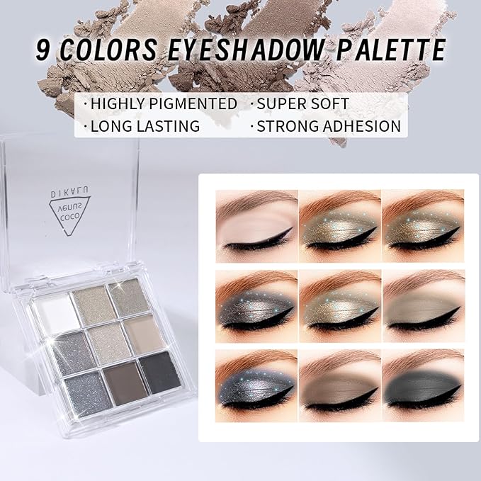 Makeup Set Kit for Women Girls Teens, Makeup Present Set, Includes 9 Color Eyeshadow, Counter Stick, Foundation, Eyebrow Pencil, Eyeliner, Mascara, Lip Gloss, 5Pcs Brushes, Sponge