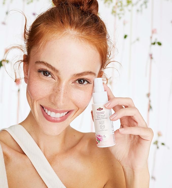 OTACI Rose Passion Face Mist Spray – 100% Natural Rose Water Hydrating Mist for Glowing, Refreshed Skin – Travel Size 50ml – Vegan, Alcohol-Free, for All Skin Types