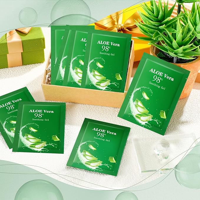 30 Pcs Aloe Vera Gel Bulk Travel Size Soothing Gel 98% Organic Aloe Vera Moisturizer for Skin and Hair Face Moisturizer for Sunburns Relief, Razor Burns, DIY Skincare