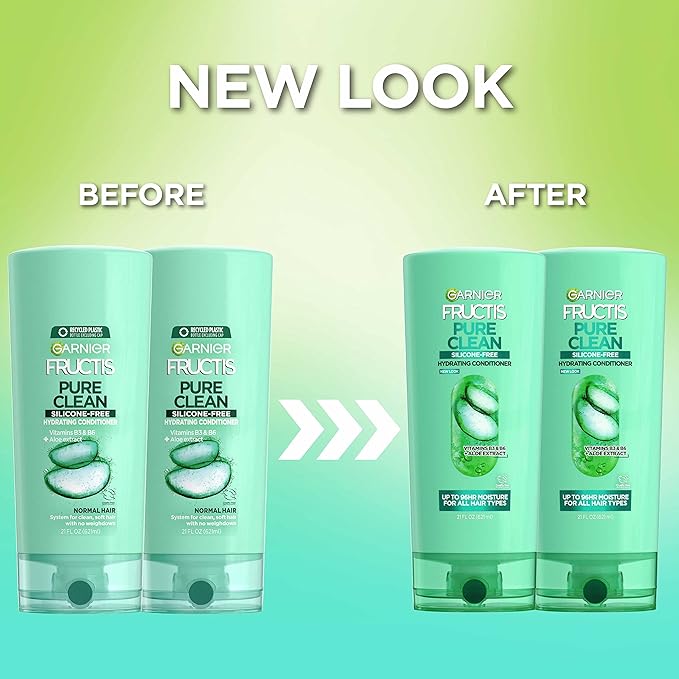 Garnier Fructis Pure Clean Hydrating Conditioner, 21 Fl Oz, 2 Count (Packaging May Vary)