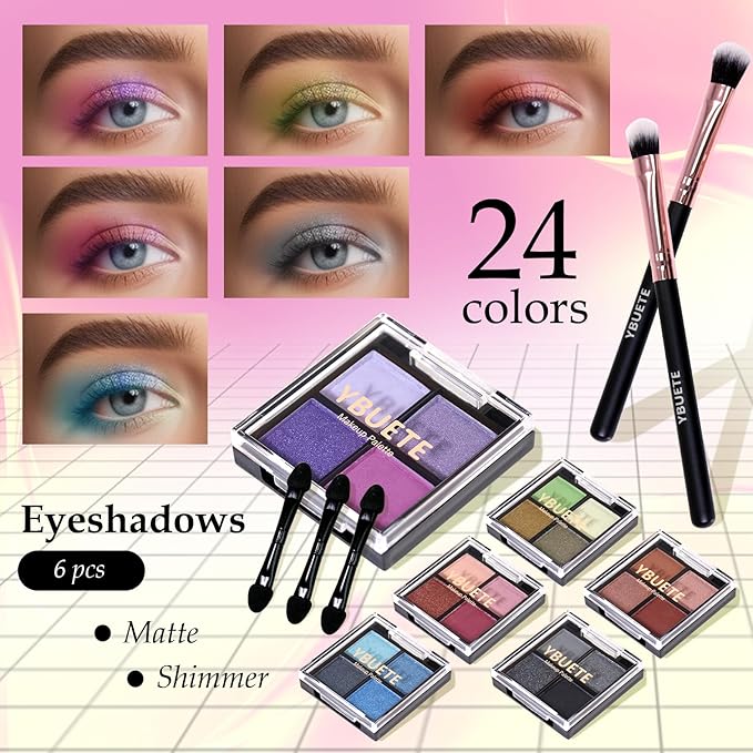 Makeup Set for Girls Teens Women, Makeup Kits for Teen, Makeup Gift Set for Beginners Teenagers, Travel Makeup Kit with Eyeshadow Blusher Contour Foundation Mascara Eyeliner Cosmetic bag