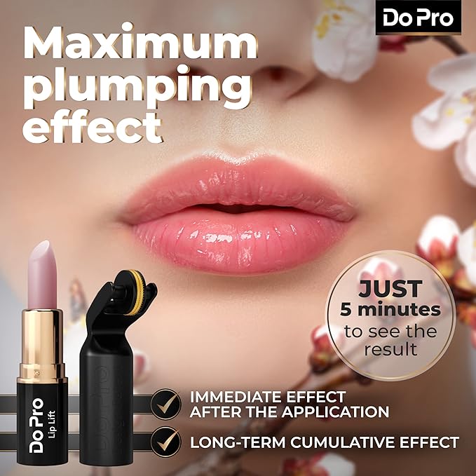 Intensive Boosting Lipgloss - Plumper Stick with Anti-Aging Stimulating Roller, Plumping Lip Stick with Hyaluronic Acid, Collagen, Vitamin C & E - Volumizing & Hydrating Lip Plumping Serum - 5ml