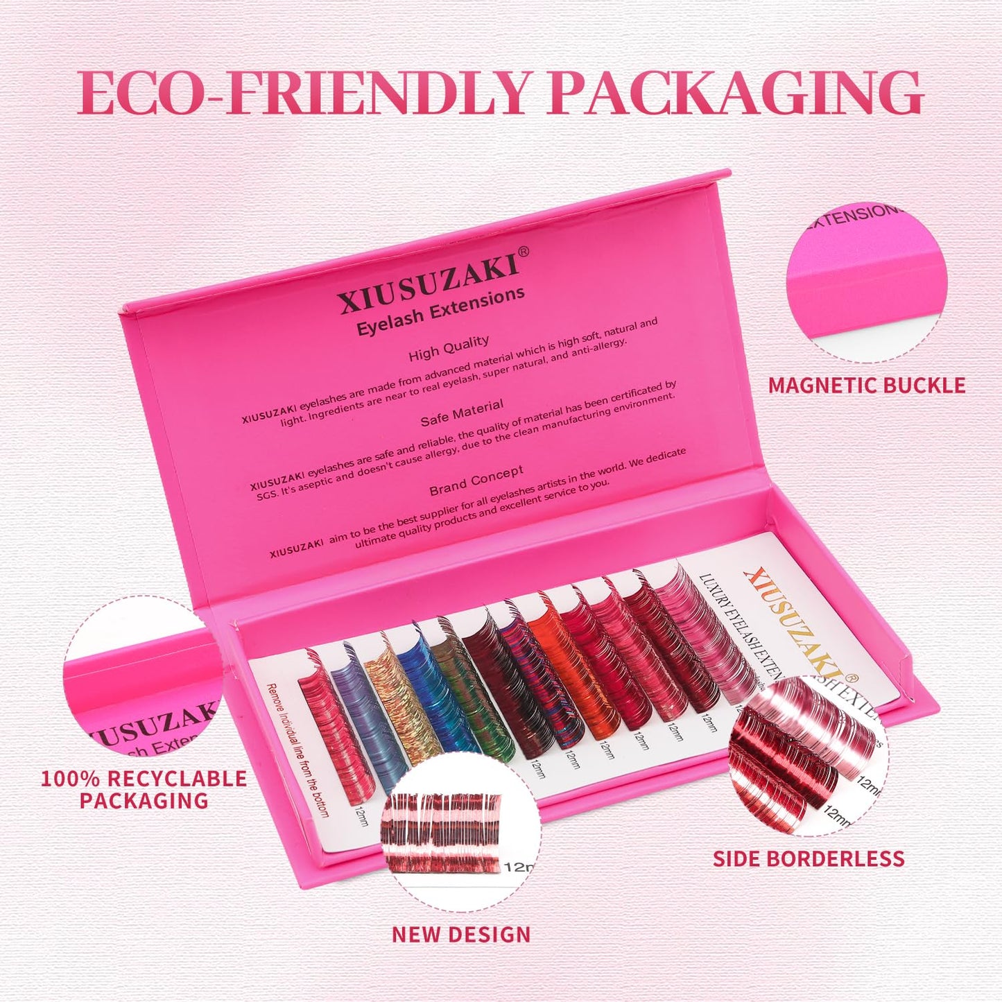 Glitter Spike Tinsel Eyelash Extensions 0.07 Colored Lashes Extension C Curl Lashes 9mm Lash Extensions Soft False Eyelashes Volume Lashes 12 Rows Professional Use(Glitter,0.07-C,9mm)