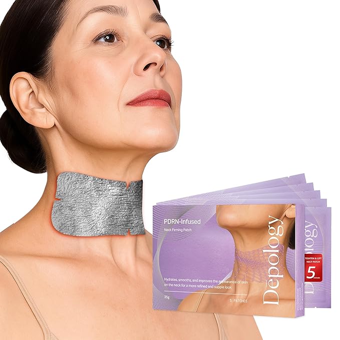 depology Tightening and Lifting Neck Wrinkle Patches with Cream, PDRN Deep Collagen Neck Mask, Firming Patch with PDRN、Collagen and Niacinamide Cream