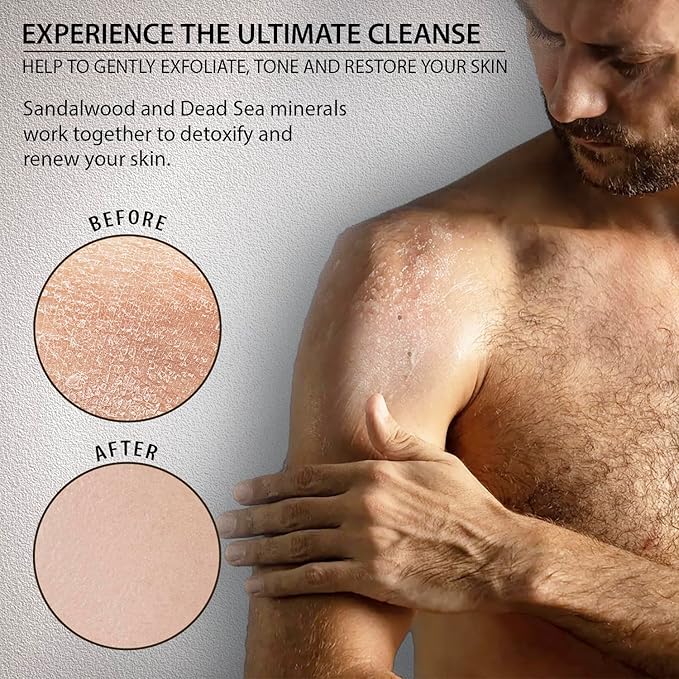 Salt Body Scrub Eucalyptus & Mint For Men– Moisturizes, Exfoliates & Nourishes Skin – Cleanses & Detoxifies with Dead Sea Minerals – Dead Sea Collection - 23.28 OZ