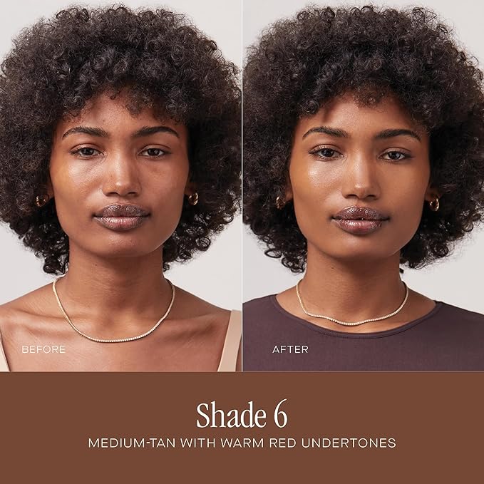 Summer Fridays Sheer Skin Tint - Skin Tint with Hyaluronic Acid - Helps Diminish Uneven Skin Tone - Sheer to Light Coverage - Shade 6 - Medium Tan with Warm Golden Undertones (1 Fl Oz)