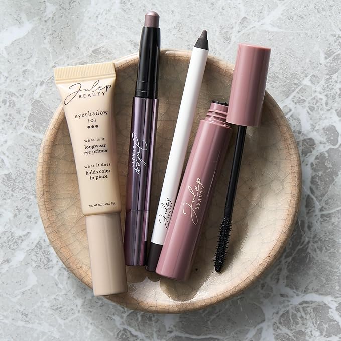 Julep Eyeshadow 101 Crème-to-Powder Waterproof Eyeshadow Stick Duo – Long-Lasting, Crease-Proof, Easy Apply with Built-in Smudger - Blush Pink Shimmer & Mink Mauve Shimmer