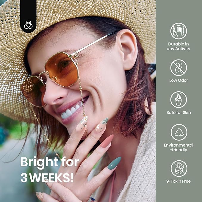 Beetles Gel Nail Polish, 6 Colors Sage Green Tranquil Grace Collection Pink Olive Green White UV Gel Nail Polish Manicure Art Design Gifts for Women