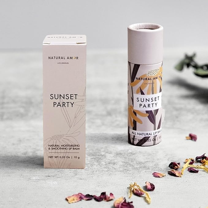 Natural Amor All Natural Lip Balm - 0.3oz Paper Tube - Handcrafted with Beeswax, Vitamin E, Essential Oil and Coconut Oil - Cruelty-Free, Citrus Scent