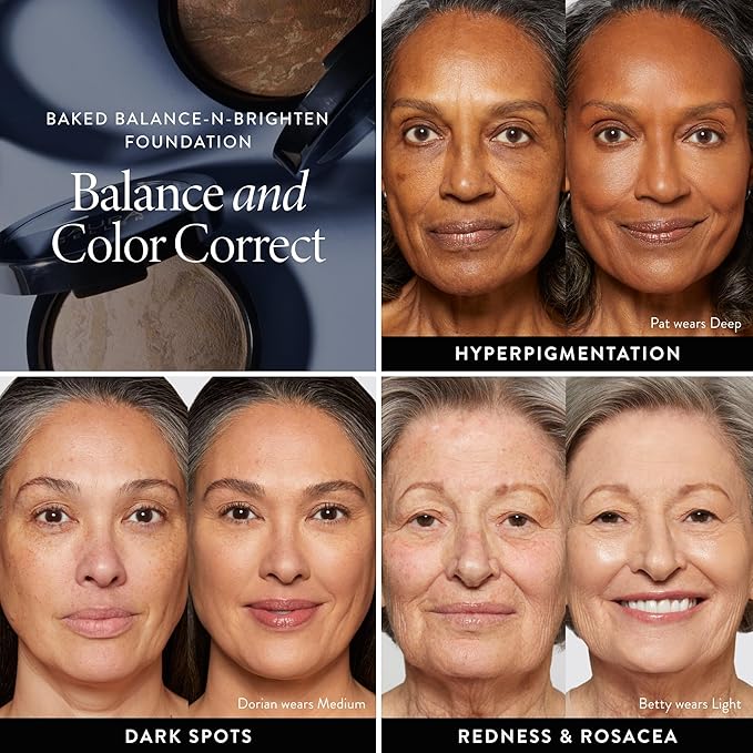 LAURA GELLER NEW YORK Award-Winning Baked Balance-n-Brighten To Go Color Correcting Powder Foundation - Fair - Buildable Light to Medium Coverage - Demi-Matte Natural Finish
