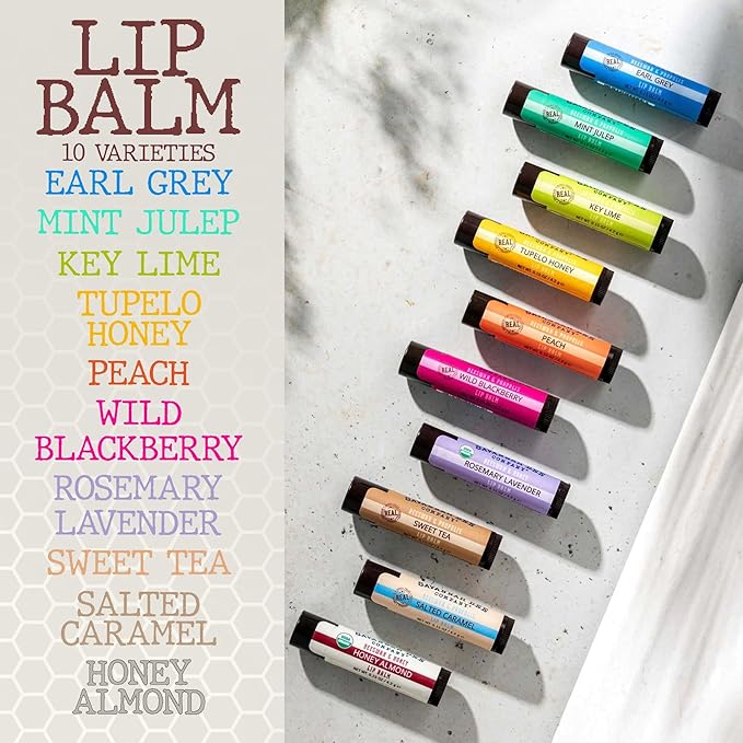 Savannah Bee Lip Balm Hanger 0.15 oz - Invigorating Mint Flavor - Natural Ingredients for Supple, Soft Lips - Convenient Hanger Design (.15 Oz, Peach)