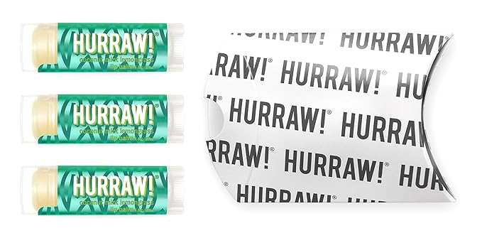 Hurraw! Coconut, Mint, Lemongrass (Pitta) Lip Balm, 3 Pack: Organic, Certified Vegan, Cruelty and Gluten Free. Non-GMO, 100% Natural Ingredients. Bee, Shea, Soy and Palm Free. Made in USA