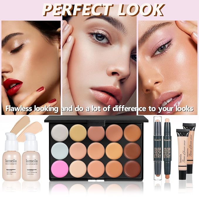 Makeup Kit Makeup Kits for Women Full Kit Makeup Sets for Teens Girls Eyeshadow Palette Foundation Concealer Makeup Powder Makeup Gift Set for Women