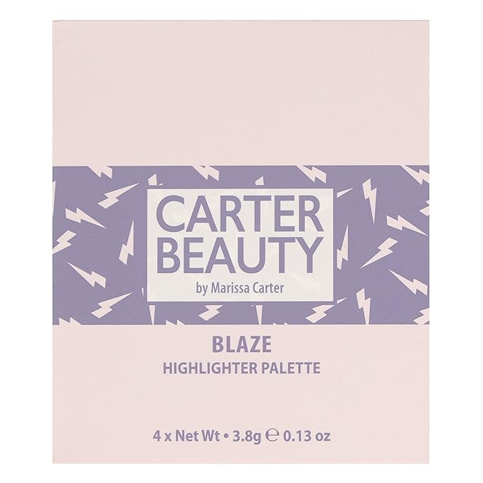 Carter Beauty Mini Highlighter Palette | Long Lasting Makeup | Shimmer & Matte Shades (Blaze)