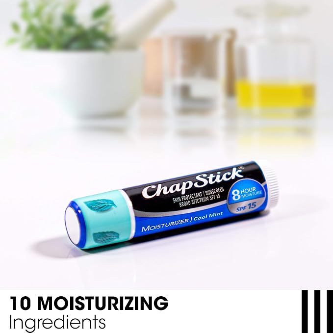 ChapStick Lip Balm Moisturizer 2-in-1 Lipcare SPF 15 Bundle – Cool Mint 3-Pack + Original 2-Pack, 0.15 Oz Ea (5 Piece Set)