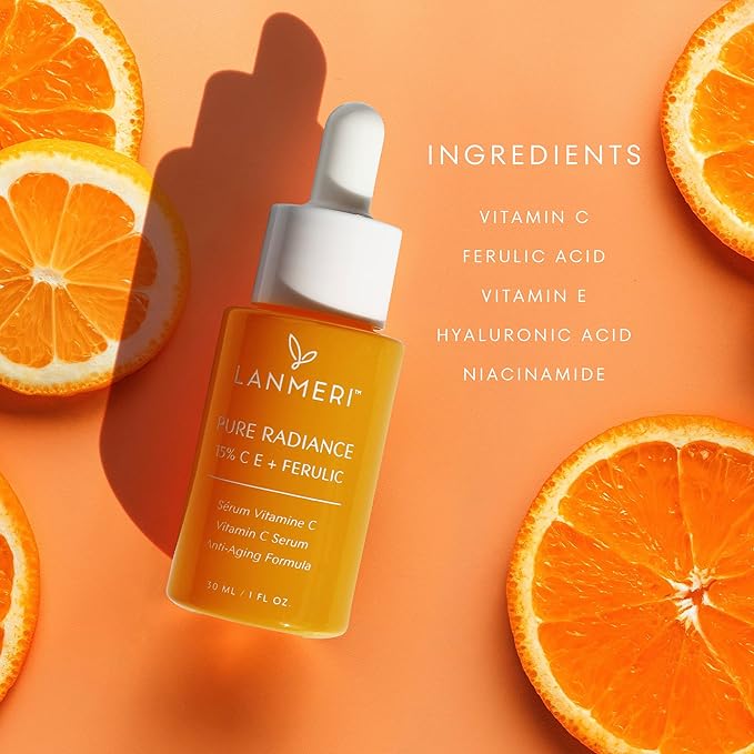 Vitamin C Serum With Ferulic Acid: CE Ferulic Face Serum With 15% Ascorbic Acid, Vitamin E, Hyaluronic Acid - Vit C Serum for Deep Hydration, Brightening, Anti-aging, Anti Wrinkle, Skin Repair 1 Fl Oz