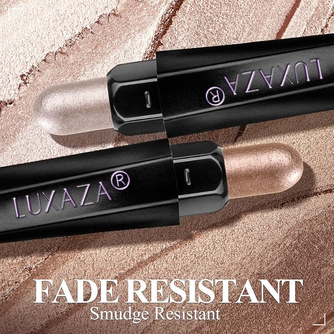 Shimmer Eyeshadow Stick Makeup 6PCS Set, Pink Metallic Matte Cream Eye Shadow Eyeliner Brightener Pencil Crayon - DESERT WILD