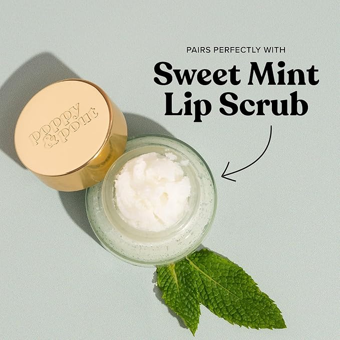 Poppy & Pout Sweet Mint Jumbo Lip Balm | All Natural Lip Balms & Moisturizers | Hydrates with Beeswax, Vitamin E, Organic Coconut Oil | Cruelty-Free | Lip Balm in Recyclable Cardboard Tube