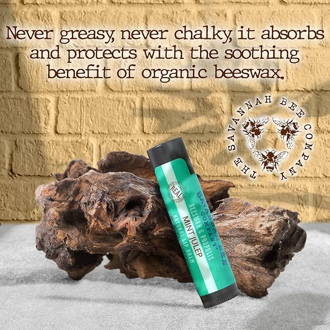 Savannah Bee Company Lip Balm - Lip Moisturizer for Chapped Lips - Hydrating Lip Balm with Pure Honey