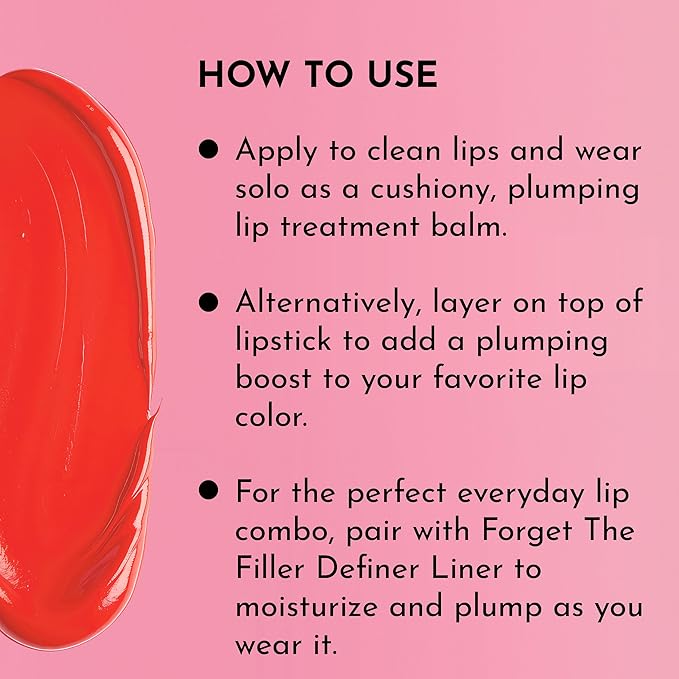 LAWLESS Forget the Filler Lip Plumping Line Smoothing Tinted Balm, Cherry Vanilla, Red, 0.09 Ounce