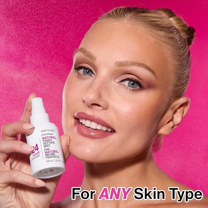 wet n wild Photo Focus Setting Mist, 24HR Wear, Lightweight & Nourishing with Provitamin B5 & E, Suitable for All Skin Types, Cruelty-Free & Vegan- Matte Finish