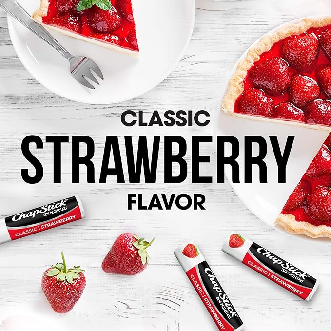 ChapStick Strawberry Lip Balm Bundle – Strawberry Remix 3-Pack + Original Strawberry 2-Pack, Lip Moisturizer, 0.15 Oz Ea (5 Piece Set)
