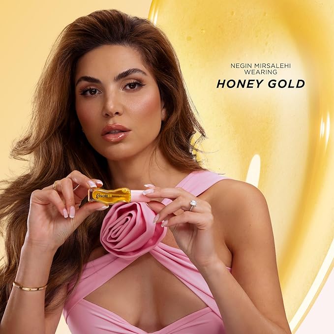 Gisou Honey Infused Hydrating Lip Oil, Nourishing Moisturizer for Dry Lips, High Shine, Smooth Finish, Clear Golden Glow, Fresh Honey Scent, 8ml