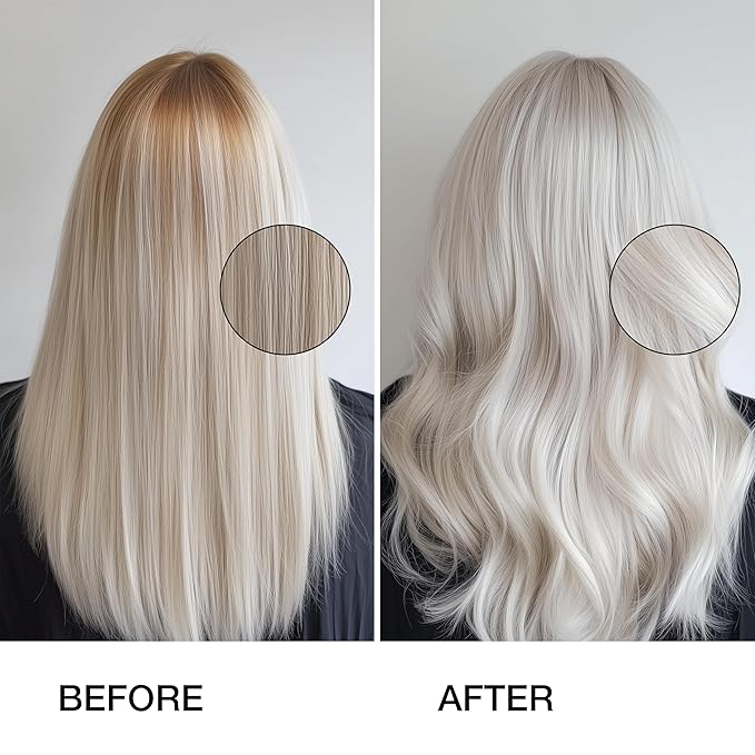GK HAIR Global Keratin Leave In Bombshell Purple Cream (3.4 Fl Oz/100ml) Conditioning Smoothing Moisturizing Hydrating Frizz Control for Blonde Damaged Hair Removes Yellow Brassy Tones Flyaways