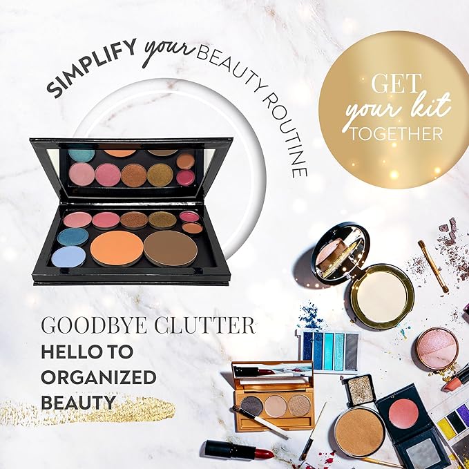 Junior Magnetic Makeup Palette, Empty Magnetic Palette, Universal Magnet makeup palette for Eyeshadows, Powders, Customizable Beauty Organizer with Mirror