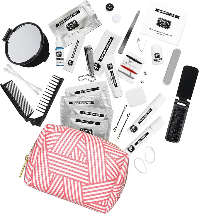 Pinch Provisions Shemergency Kit for Her, 40 Emergency Essential Items, Compact, Multi-Functional Pouch, Gift for Women, Birthday, Bachelorette Parties, and More!