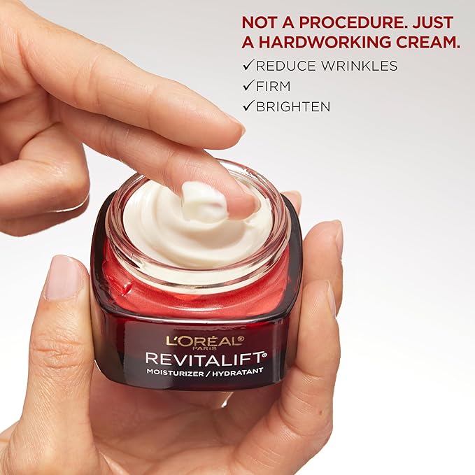 L'Oreal Paris Revitalift Triple Power Anti-Aging Face Moisturizer, Fragrance Free, Pro Retinol, Hyaluronic Acid & Vitamin C to Reduce Wrinkles, Firm & Brighten Skin, 2.55 Oz
