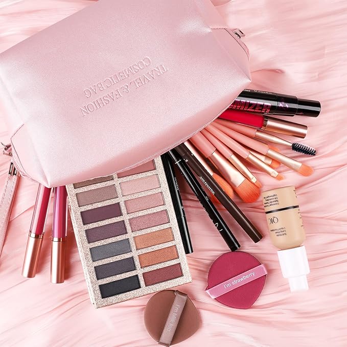 Makeup Kit Sets for Teens Women Full Kit with Bag,All in One Make-Up Gift Set Including 20 Colors Neutral Eyeshadow Palette,Lip Glosses,Eyeliner,Mascara,Eyebrow Pencil,Foundation,Brushes & More Kits