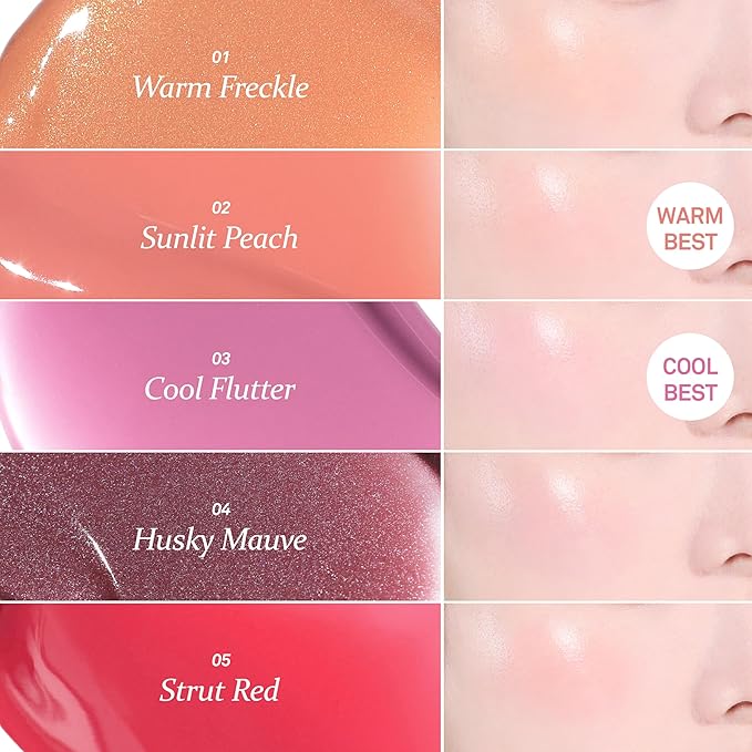 hince Dewy Liquid Cheek 6g Raw Glow Liquid Blush for Cheeks Vegan Dewy Cheek Tint Glass Skin Lightweight Liquid Blush Weightless Watercolor (STRUT RED, LC005)